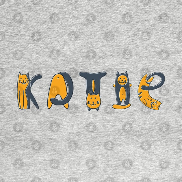 Katie | Girl Name | Cat Lover | Cat Illustration by LisaLiza